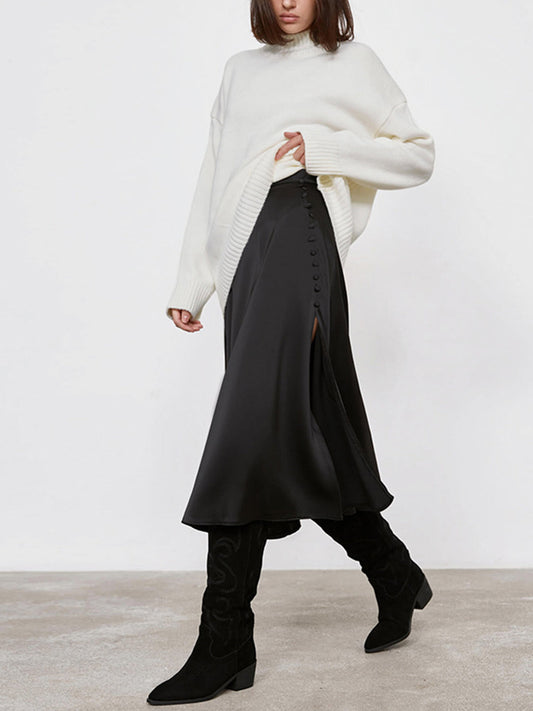 Zijknopen Elegante Split Midi Rok voor Elke Gelegenheid