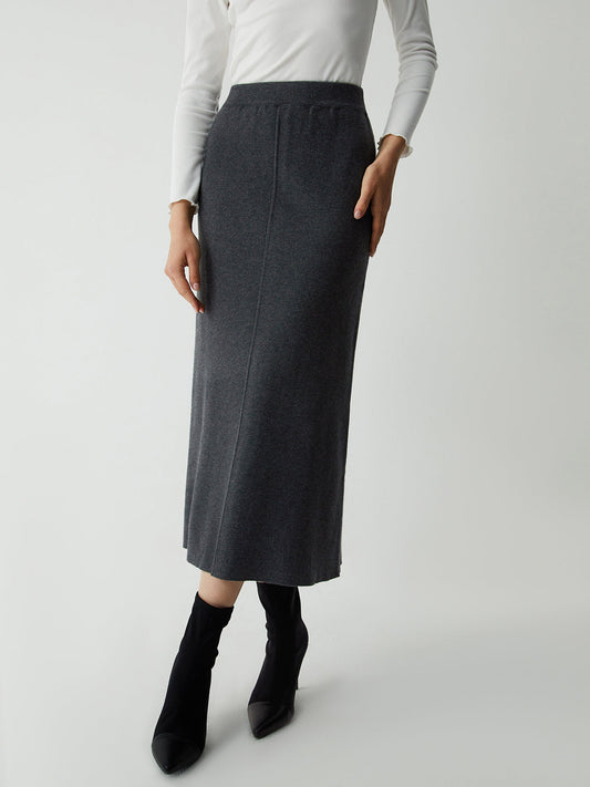 Stijlvolle Tricot Rok met Hoge Taille voor Vrije Tijd