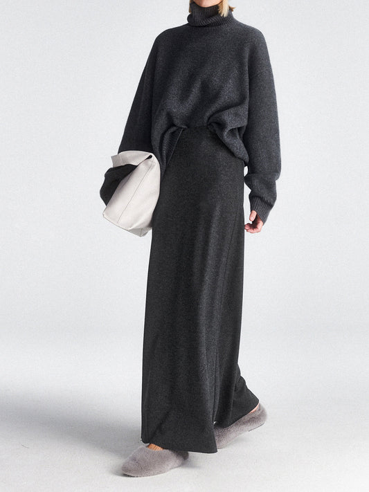 Hoog Taille Elegant Vloeiende Maxi Rok voor Dames