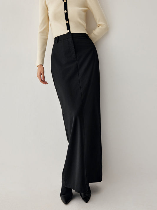 Maxi Rok met Dubbele Zak en Trendy Taille