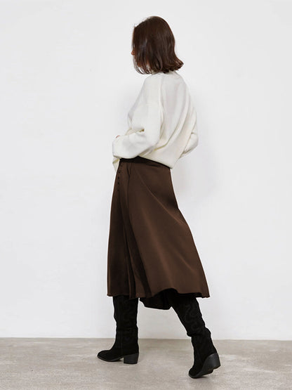 Zijknopen Elegante Split Midi Rok voor Elke Gelegenheid