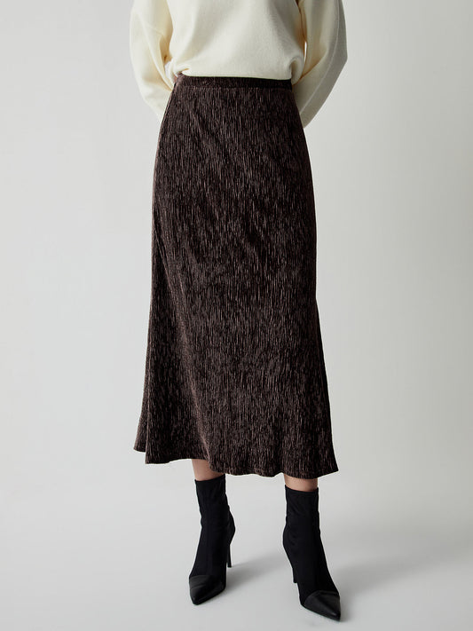 Stijlvolle Hoge Taille Plissé Midi Rok