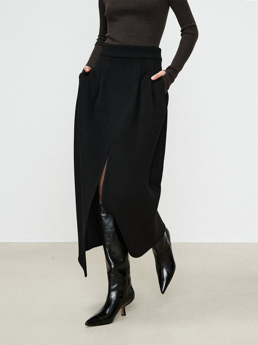 Maxi Rok met Dubbele Zak en Elegante Splits