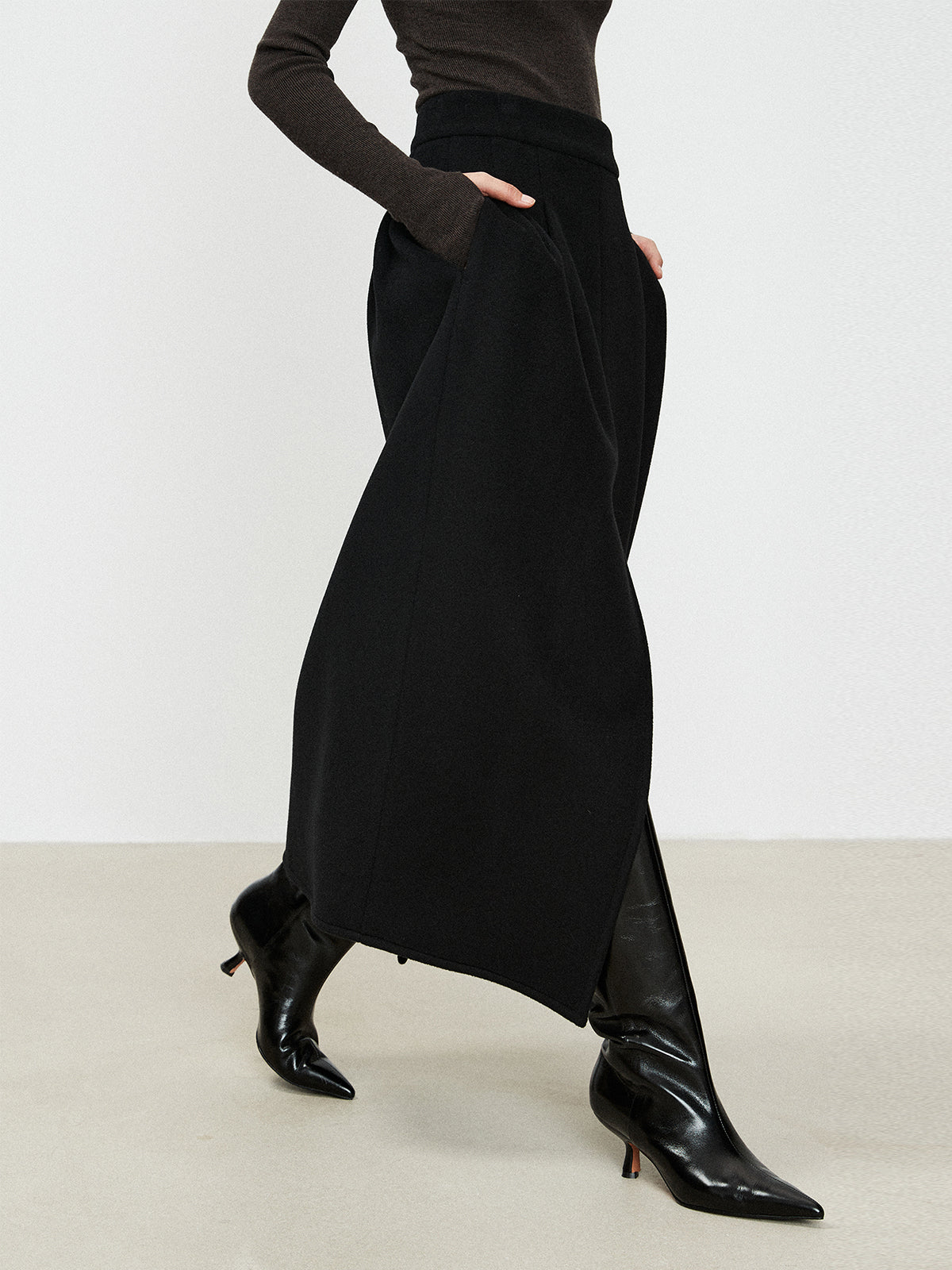 Maxi Rok met Dubbele Zak en Elegante Splits
