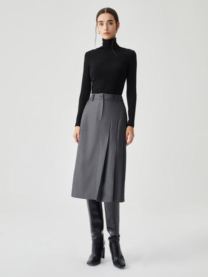 Asymmetrische Plooien Elegante Midi Rok voor Dames