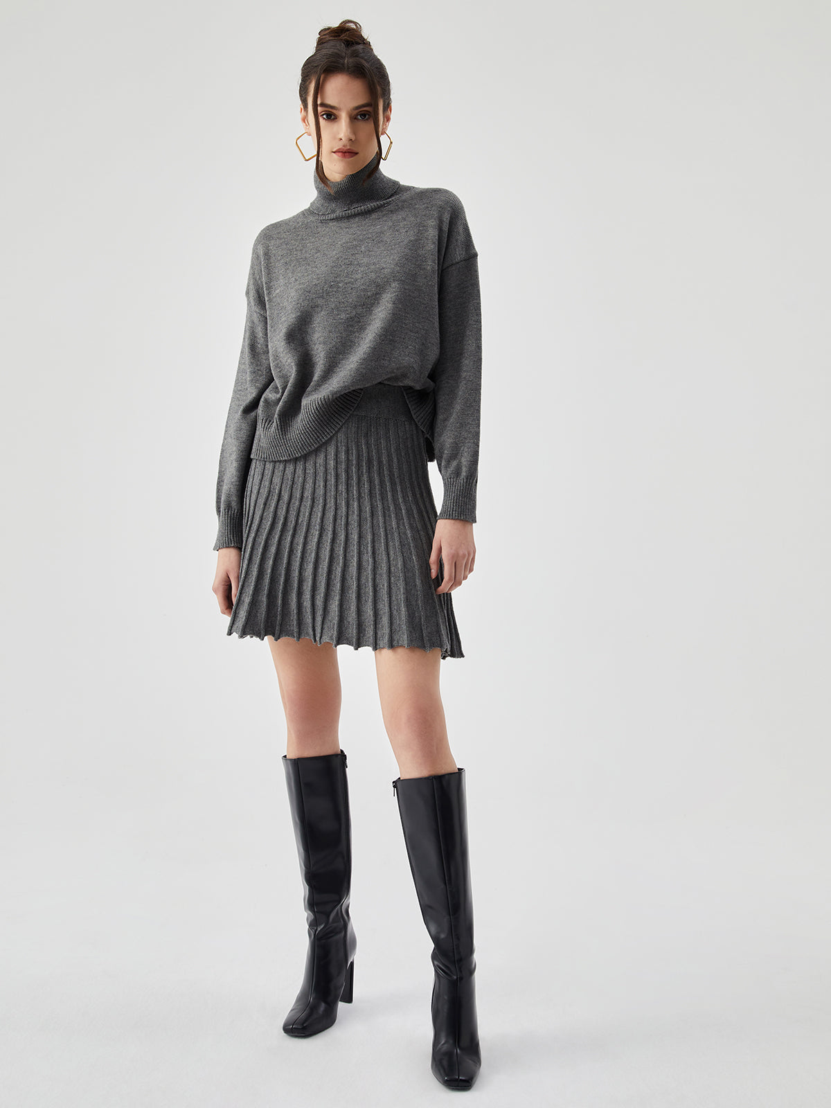 Elegante Mini Rok met Plissees en Middelhoge Taille