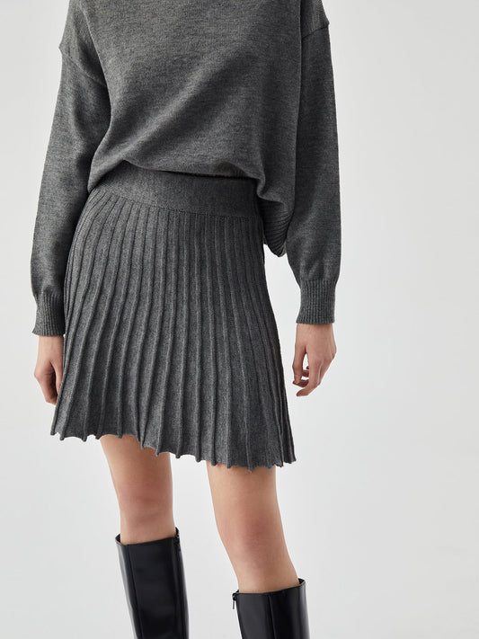 Elegante Mini Rok met Plissees en Middelhoge Taille