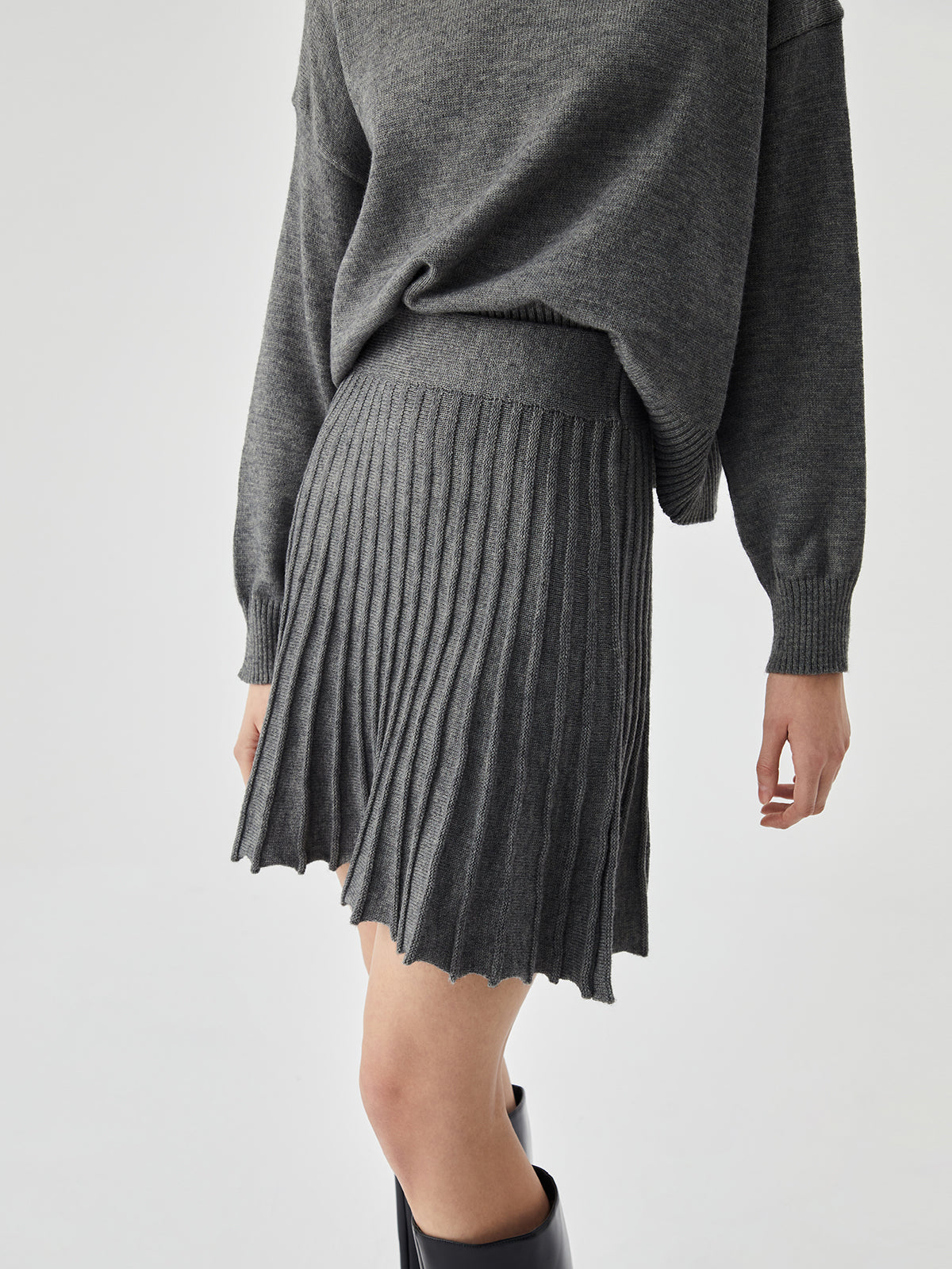 Elegante Mini Rok met Plissees en Middelhoge Taille