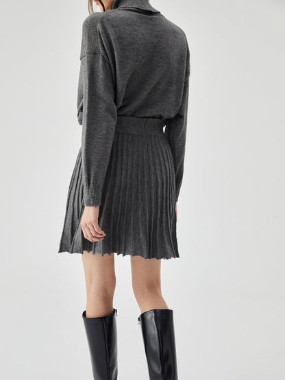 Elegante Mini Rok met Plissees en Middelhoge Taille