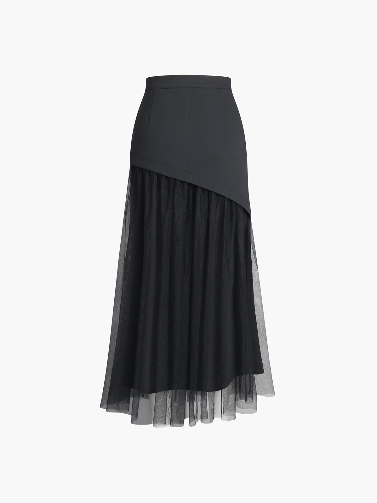 Patchwork Knopen Elegante Mesh Midi Rok voor Dames