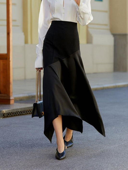 Elegante Maxi Rok met Asymmetrische Zoom voor Feestjes