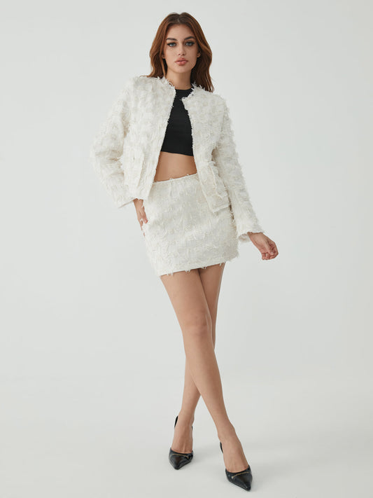 Stijlvolle Mini Rok met Veerdecoratie voor Vrije Tijd