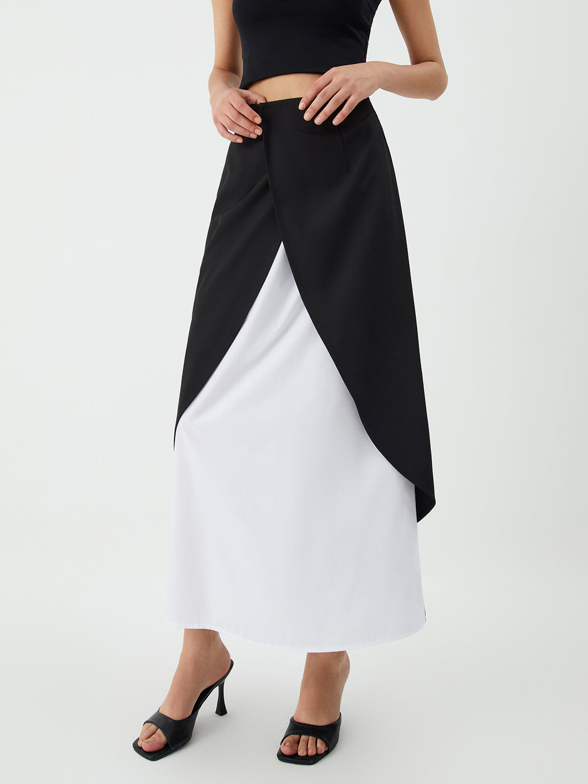 Stijlvolle Patchwork Split Maxi Rok voor Elke Gelegenheid