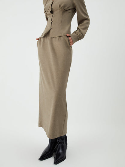 Stijlvolle Maxi Rok van Old Money in Effen Kleur