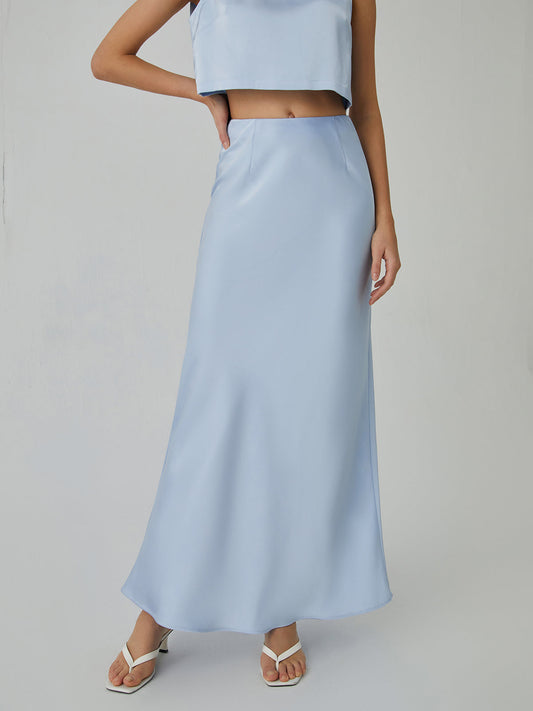 Stijlvolle Maxi Rok van Satijn met Minimalisme Design