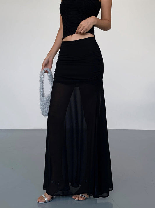 Stijlvolle Maxi Rok met Twee Elegante Lagen