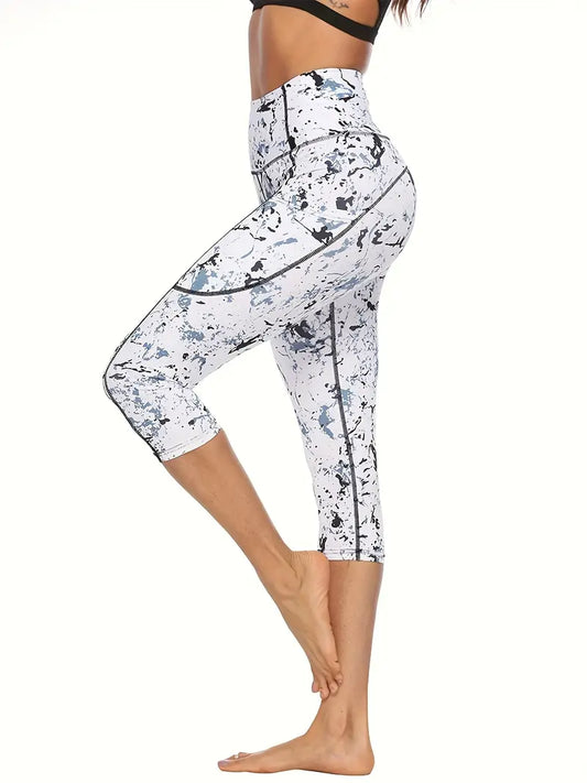 Capri Leggings Dames met Inktprint - Comfort & Stijl