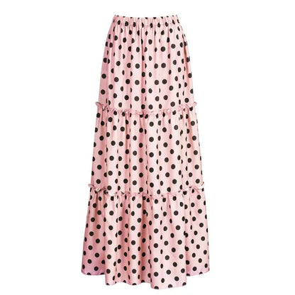 Stijlvolle Bohemian Maxi Rok met Dots - Perfect voor Elke Gelegenheid