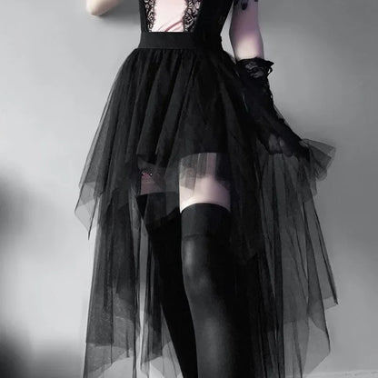 Gothische Stijl Hoge Taille Asymmetrische Zomer Rok