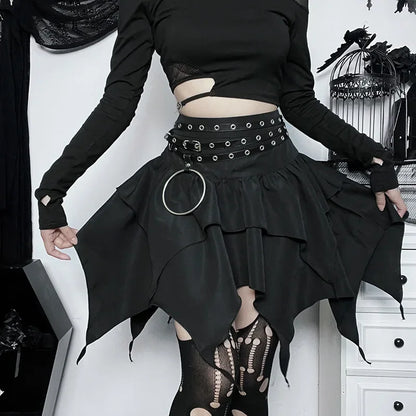 Stijlvolle Mini Rok met Ruche en Effen Kleur
