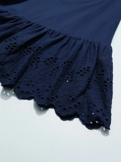 Stijlvolle Hoge Taille Blauwe Rok - Perfect voor Elke Gelegenheid
