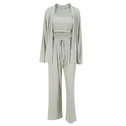 Gehaakt Casual Pyjama Set met Lange Mouwen en Comfortabel