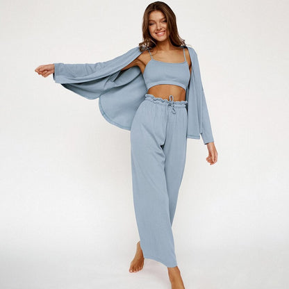 Gehaakt Casual Pyjama Set met Lange Mouwen en Comfortabel