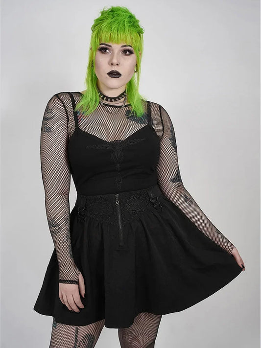 Modieuze Hoge Taille Gothic Mini Rok voor Dames