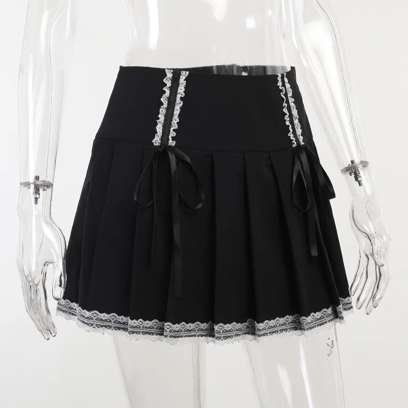 Donkere Wind Bust Lolita Kant Contrast Gothic Rok