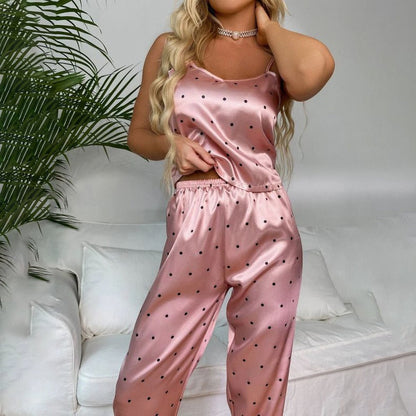 Bloemenprint Mouwloze Tops met Lange Broek Pyjama Set