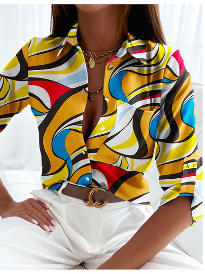 Modieuze Blouse Met Lange Mouwen En Knopenrij