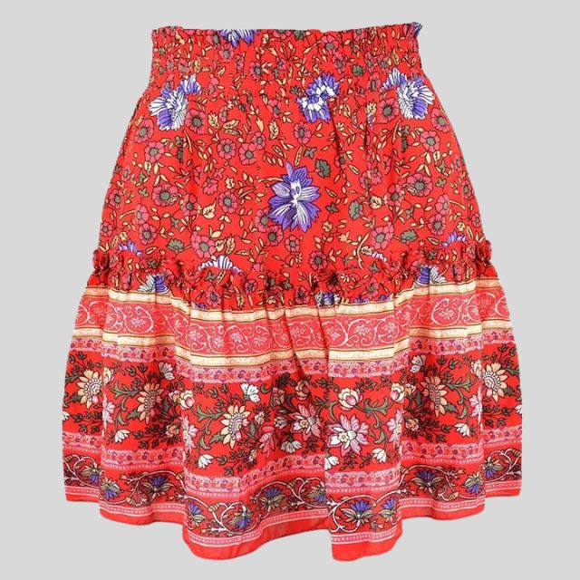 Boheemse Ruffles Bloemenrok - Stijlvol & Comfortabel voor Elke Gelegenheid