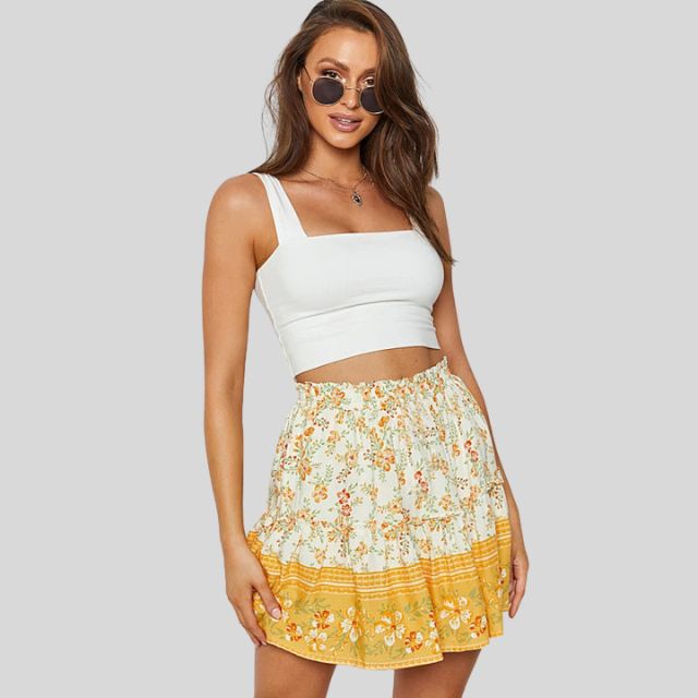 Boheemse Ruffles Bloemenrok - Stijlvol & Comfortabel voor Elke Gelegenheid