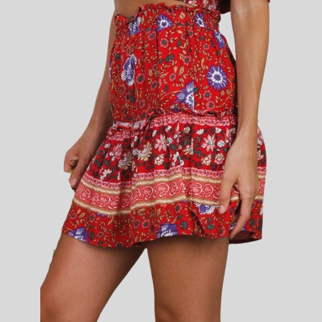 Boheemse Ruffles Bloemenrok - Stijlvol & Comfortabel voor Elke Gelegenheid