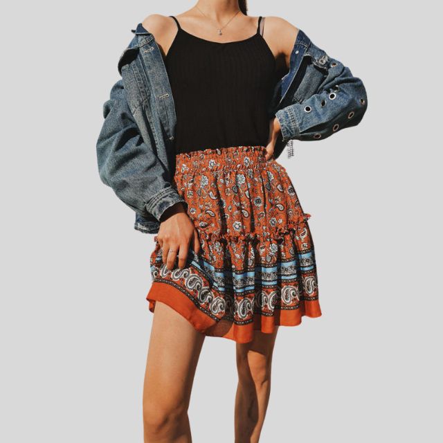 Boheemse Ruffles Bloemenrok - Stijlvol & Comfortabel voor Elke Gelegenheid