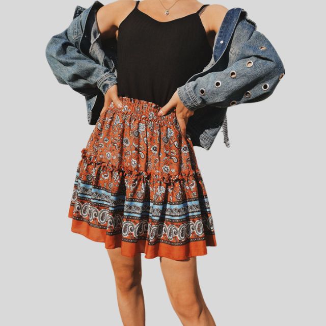 Boheemse Ruffles Bloemenrok - Stijlvol & Comfortabel voor Elke Gelegenheid