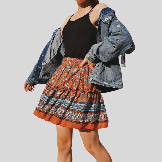 Boheemse Ruffles Bloemenrok - Stijlvol & Comfortabel voor Elke Gelegenheid