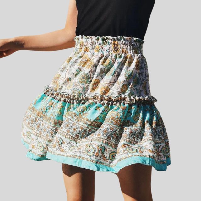 Boheemse Ruffles Bloemenrok - Stijlvol & Comfortabel voor Elke Gelegenheid