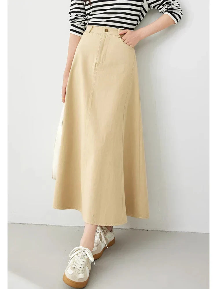 Stijlvolle Casual A-lijn Maxi Rok - Comfort & Elegantie