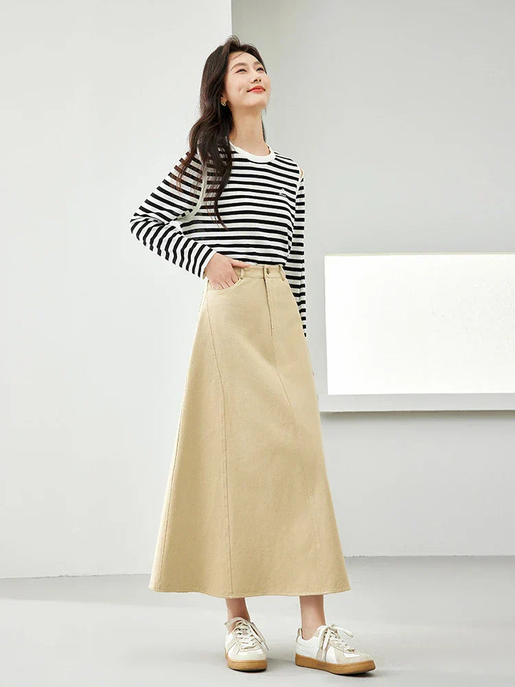 Stijlvolle Casual A-lijn Maxi Rok - Comfort & Elegantie