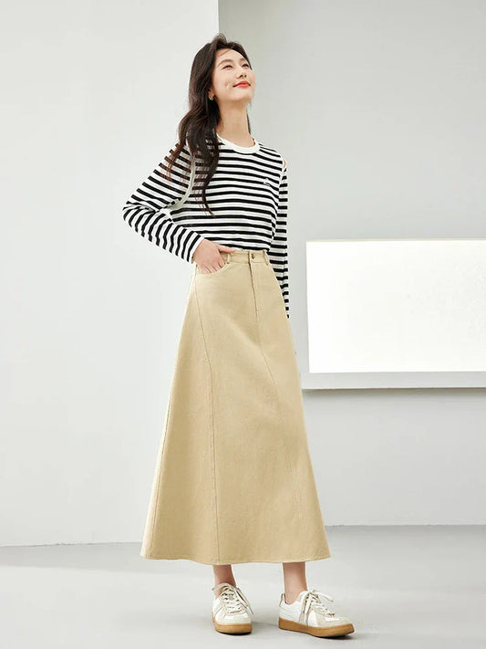 Stijlvolle Casual A-lijn Maxi Rok - Comfort & Elegantie