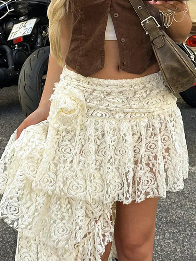 Stijlvolle Asymmetrische Mini Rok met Middelhoge Taille