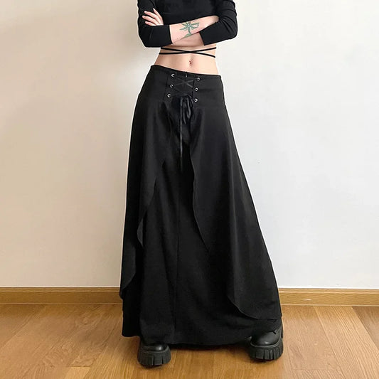 Elegante A-Lijn Rok voor Vrouwen met Hoog Taille en Rimpels