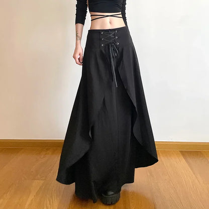 Elegante A-Lijn Rok voor Vrouwen met Hoog Taille en Rimpels