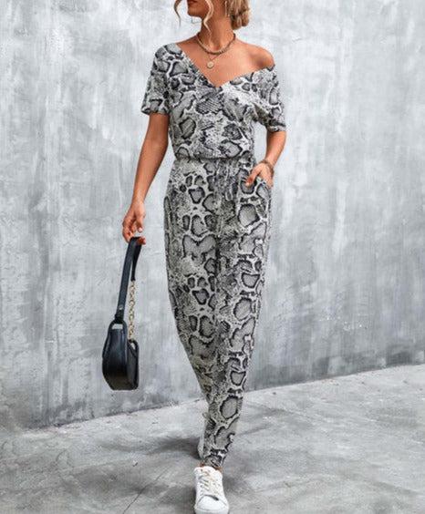 Stijlvolle Dierenprint Jumpsuit voor Dames - Comfort & Trend