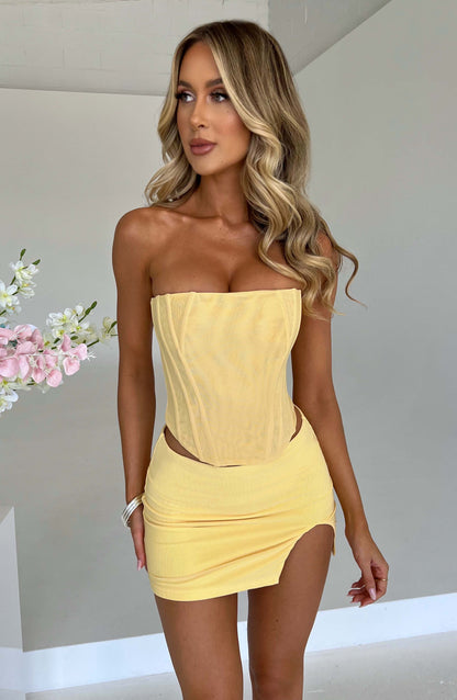 Alina Mini Rok - Lemon - Stijlvol en Comfortabel