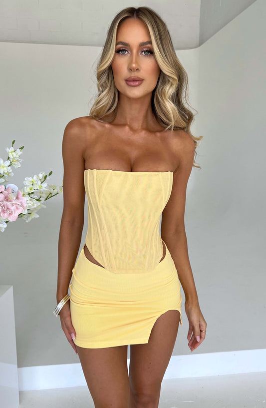 Alina Mini Rok - Lemon - Stijlvol en Comfortabel