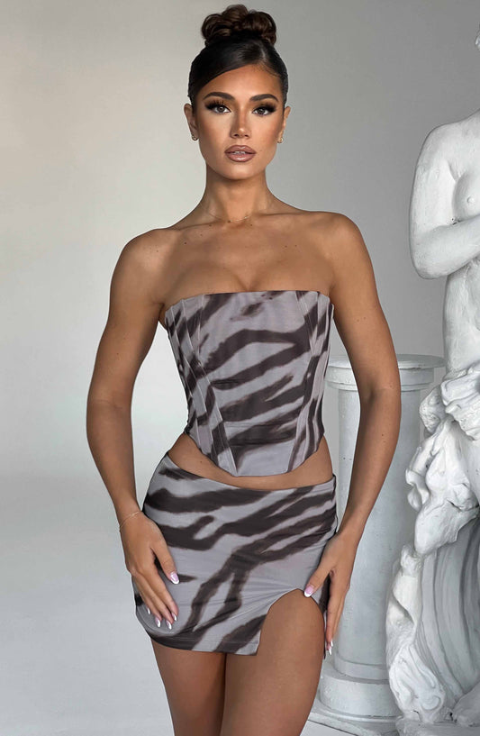 Alina Mini Rok Trendy - Zebra Print en Comfortabel