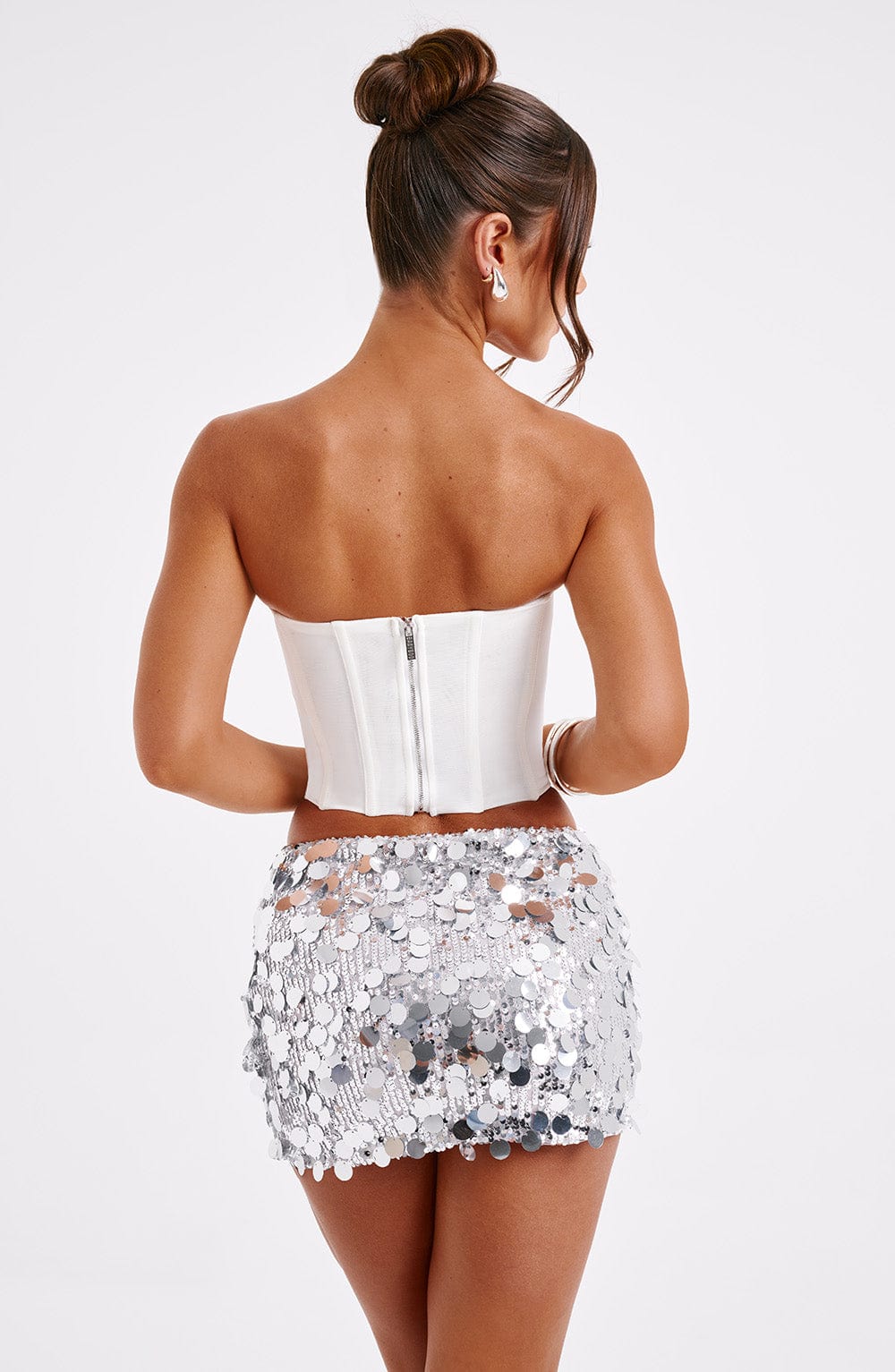 Anissa Mini Graceful Rok - Zilver en Stijlvol