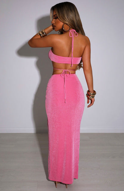 Ariela Maxi Rok - Stijlvol in Bubblegum Kleur